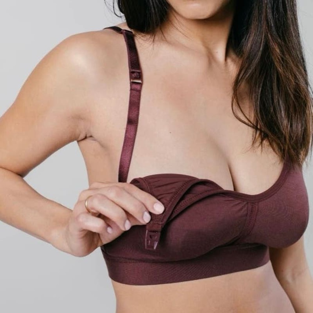 Simple Wiahes SuperMom™ Nursing And Pumping Bralette Size Large Color Brown